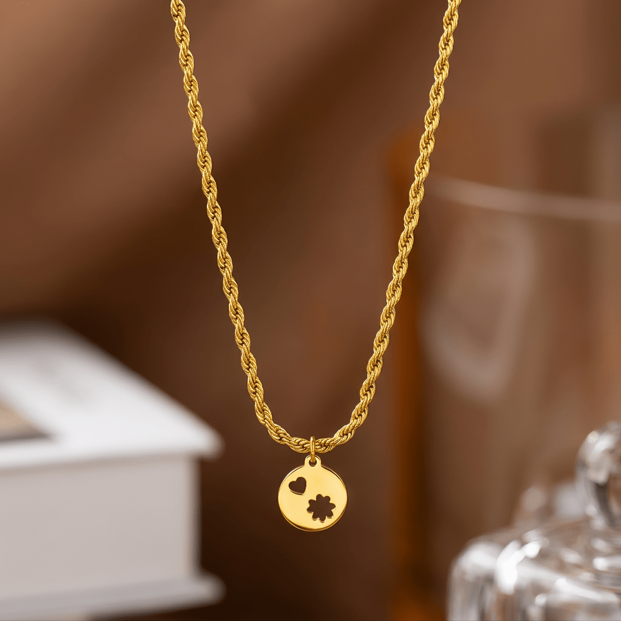 Women's High-Quality Stainless Steel Golden Twisted Rope Chain Necklace
